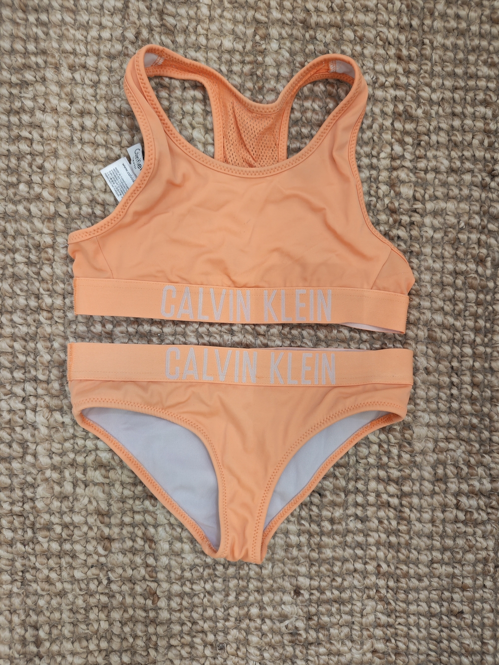 Calvin Klein Kids' Orange Neon Athletic Bikini Set